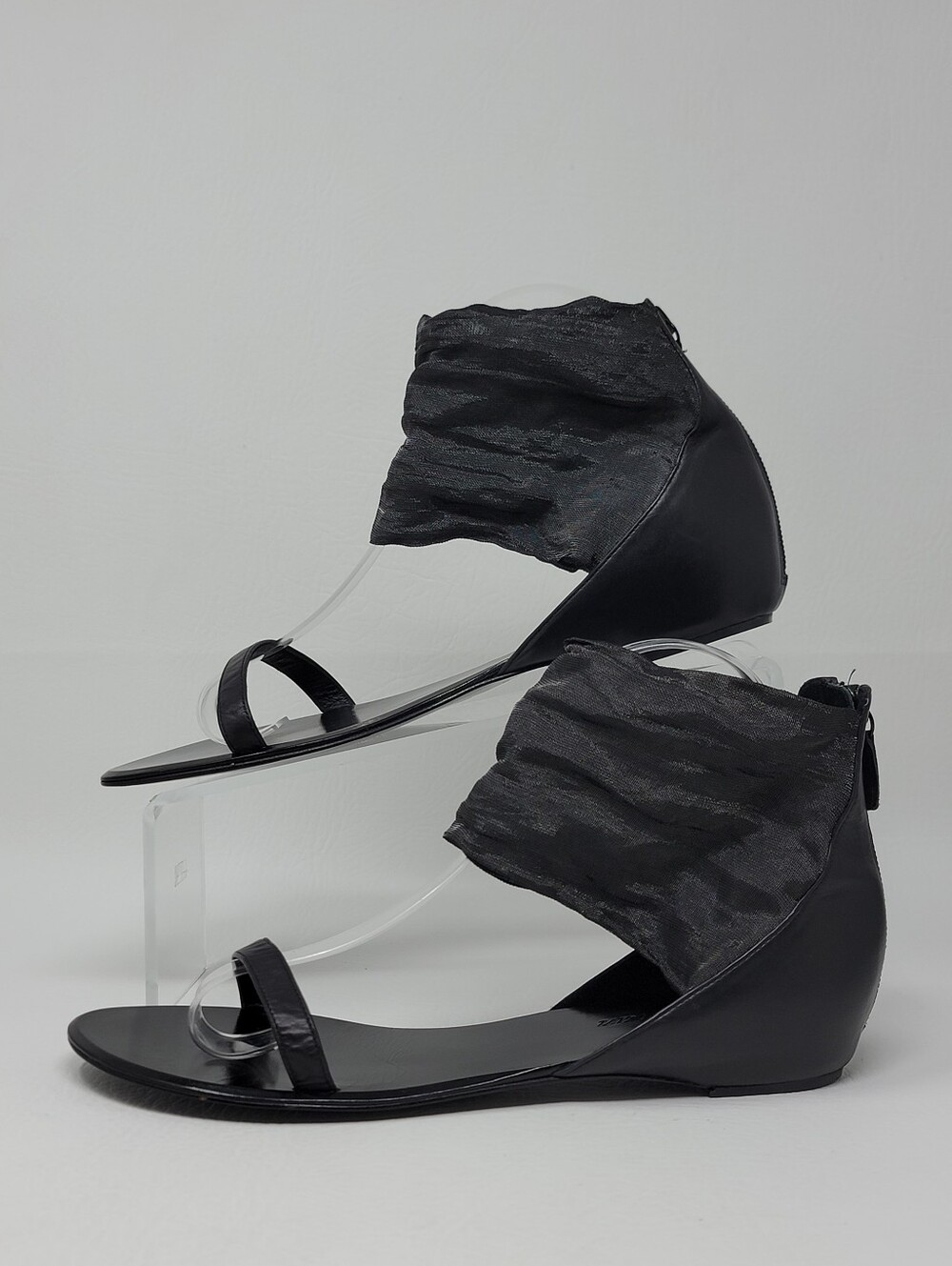 DELMAN Women's Black Sandals Leather Zipper Size 8 Pre-owned - Picture 2 of 9